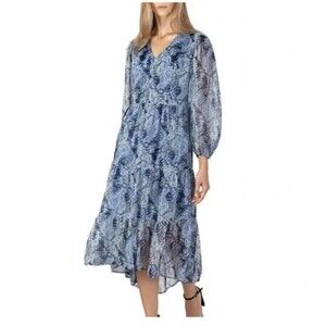 Joie Parisian Paisley Printed Maxi Hi-lo Chiffon Dress NWT Size XXL